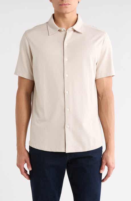 Ruben Herringbone Button Up Knit Shirt