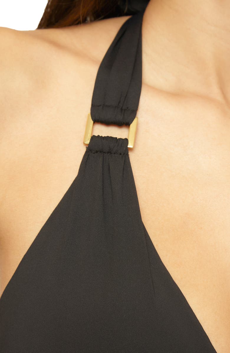 Soluna Sun Goddess Halter Bikini Top, Alternate, color, Black