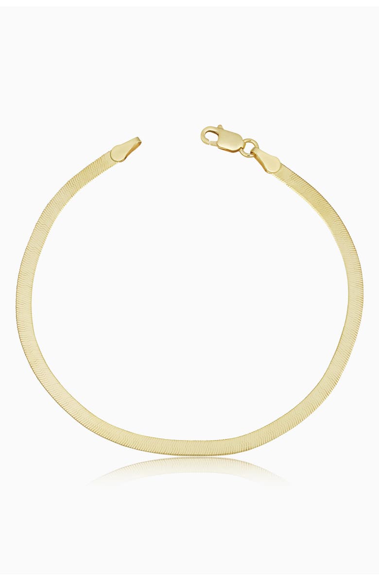 Oradina 10K Yellow Gold Park Avenue Herringbone Bracelet, Main, color, Yellow Gold