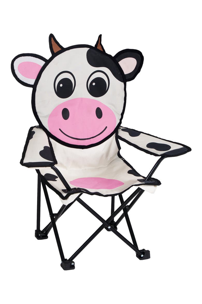Milky the Cow Camping Chair, Alternate, color, WHITE BLACK PINK