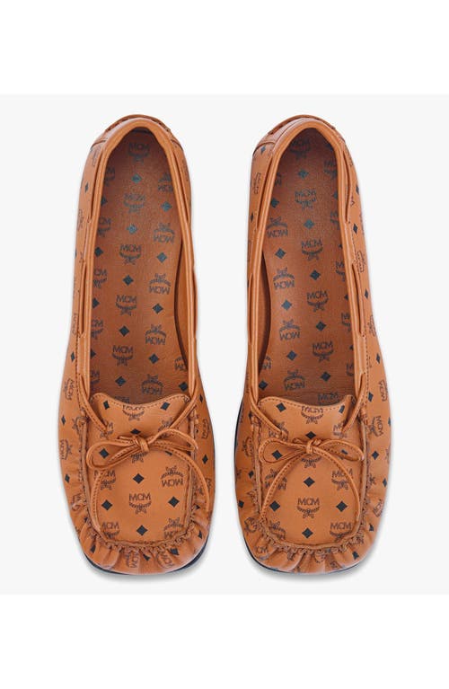 Mcm Monogram Moccasin In Cognac