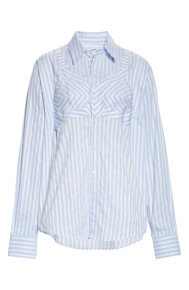 Vaquera Built-In Bra Stripe Button-Up Shirt, Alternate, color, 