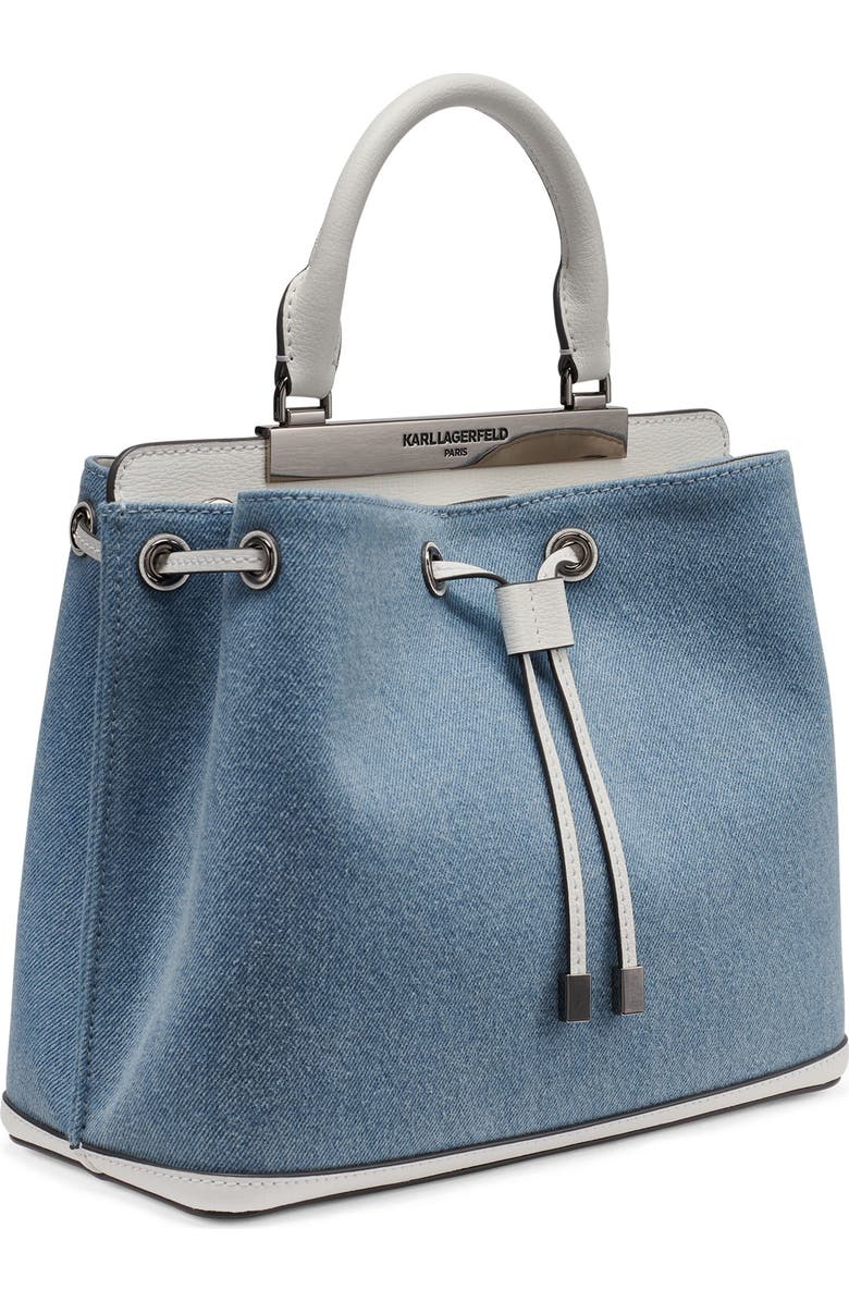 KARL LAGERFELD PARIS Evelina Denim Bucket, Alternate, color, Light Denim