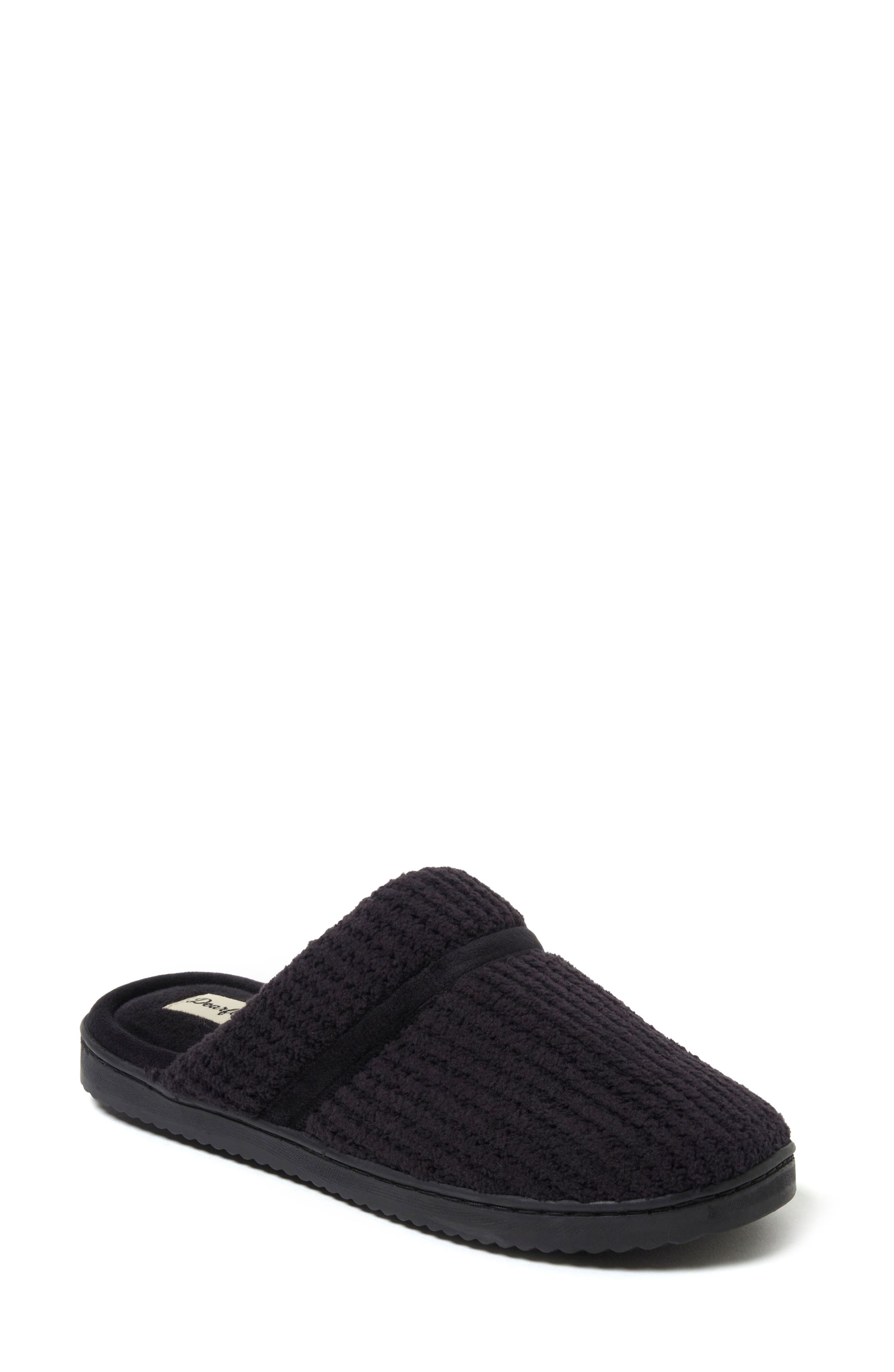 Serena Marled Chenille Scuff House Slipper, Main, color, BLACK