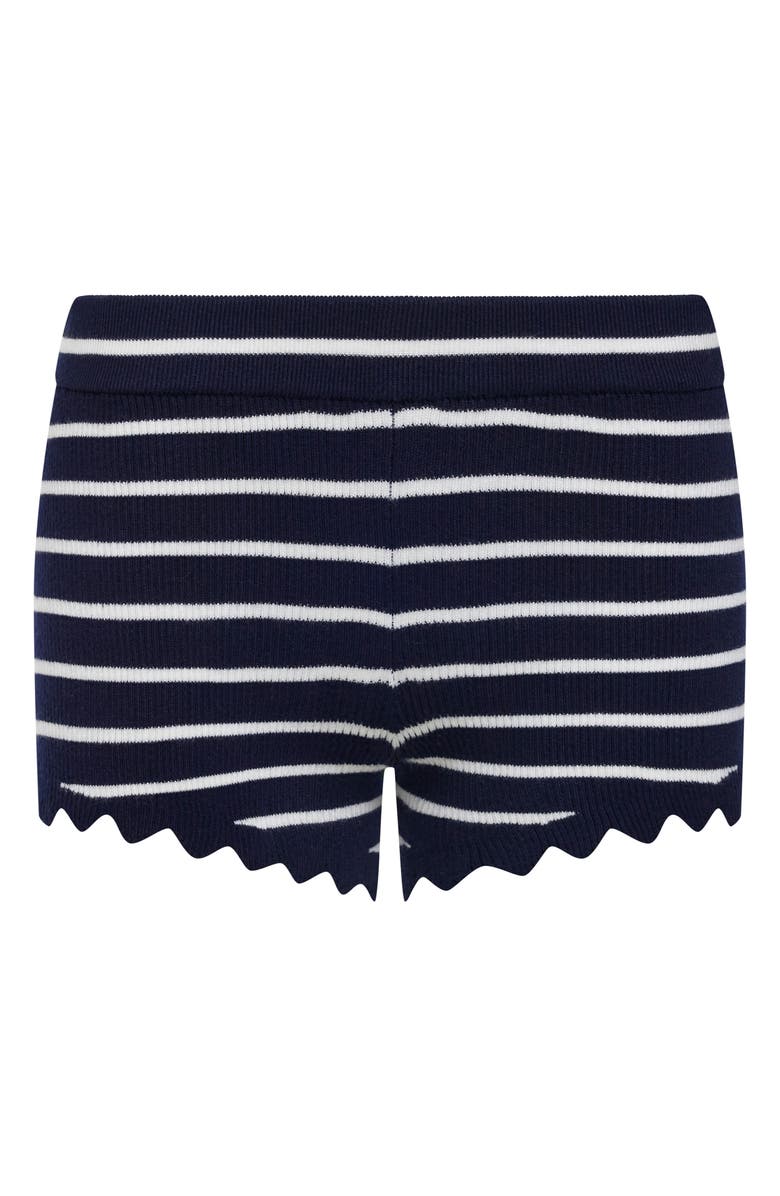 LIONESS Dollhouse Stripe Rib Shorts, Alternate, color, Navy Stripe