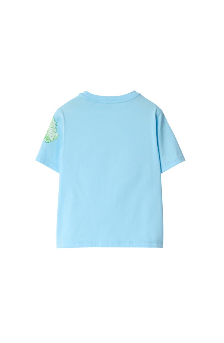 Burberry London Cotton T-shirt, Alternate, color, Azure Blue