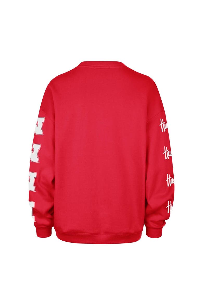 Women's '47 Scarlet Nebraska Huskers Go Big Oversized Pullover Sweatshirt, Alternate, color, Scarlet