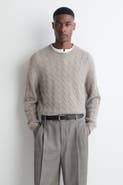 COS Cable-knit Pure Cashmere Crew-neck Sweater