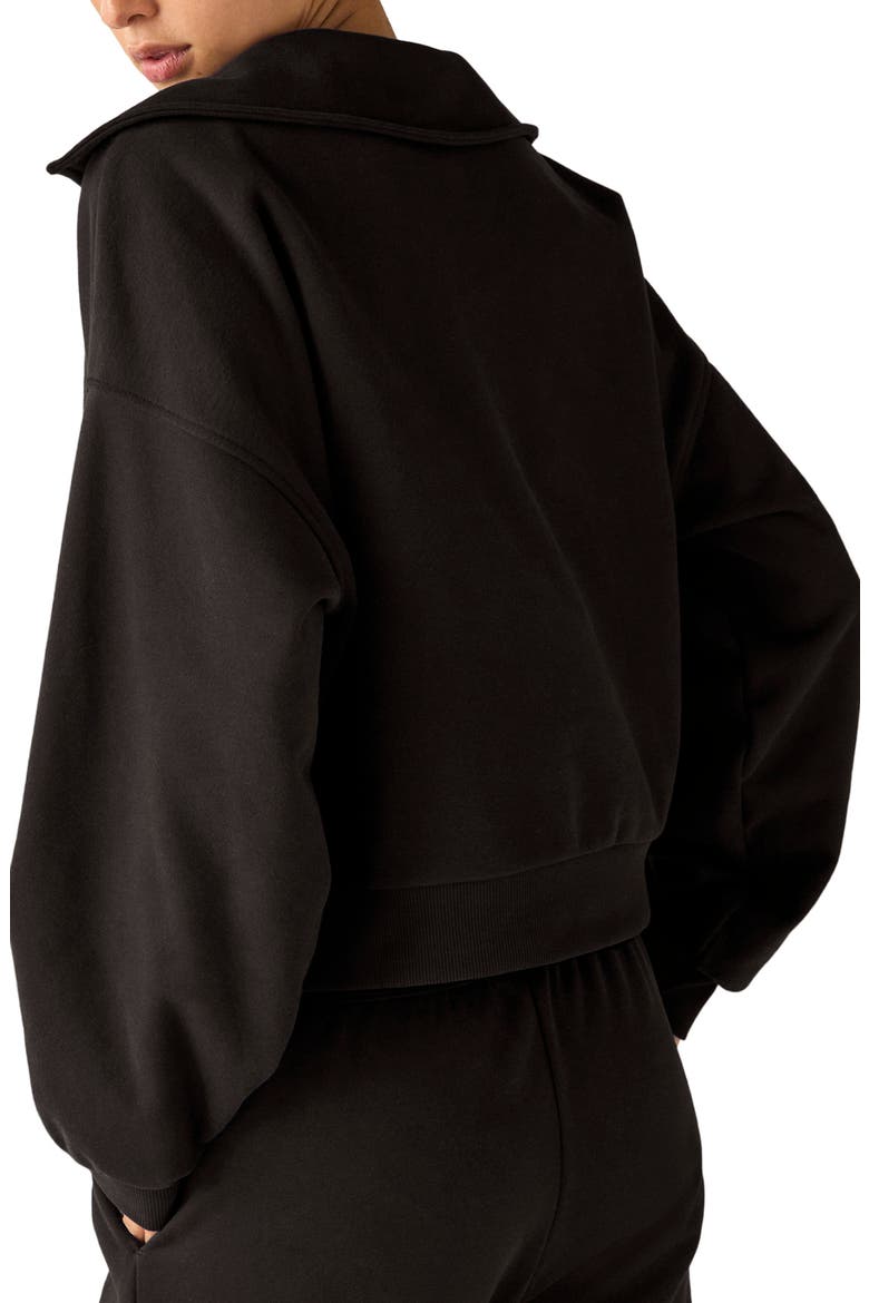 Street Smart Johnny Collar Fleece Sweatshirt, Alternate, color, BLACK