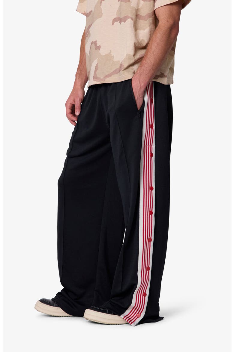 Side Snap Striped Track Pants, Alternate, color, BLACK