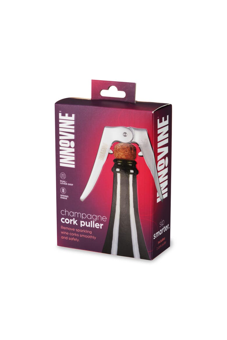 Champagne Cork Puller, Alternate, color, Silver