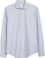 Eleventy Dandy Pinstripe Cotton Button-Up Shirt