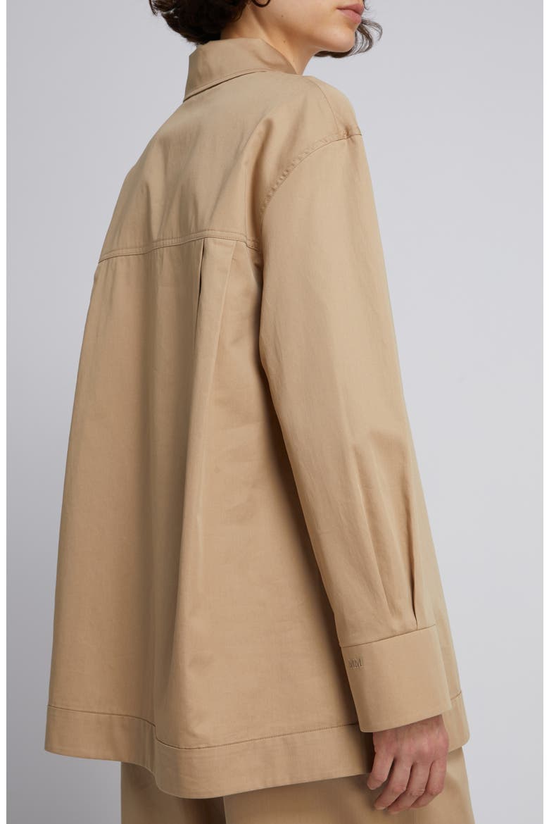 Abano Oversize Long Sleeve Cotton Shirt, Alternate, color, BEIGE