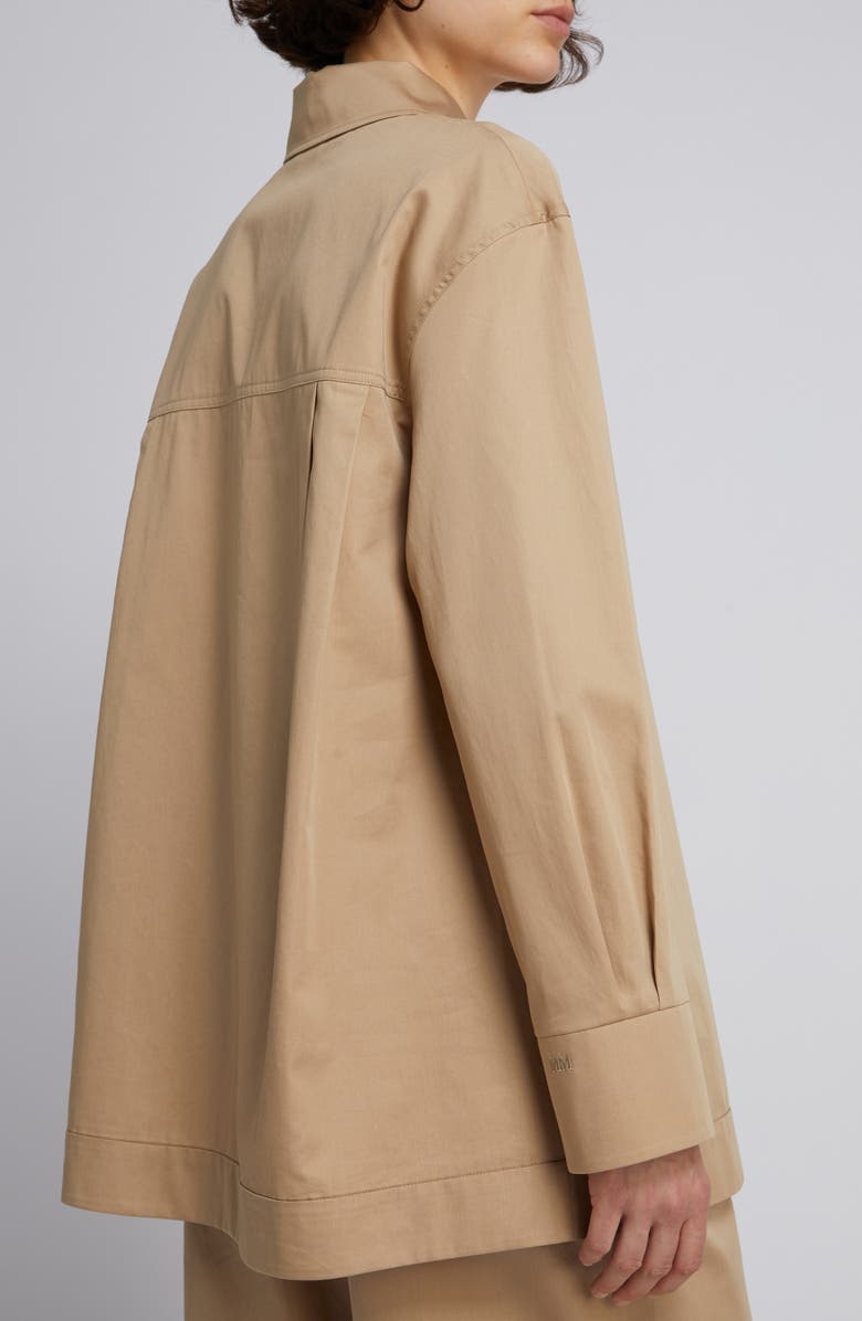 MM by Max Mara Abano Oversize Long Sleeve Cotton Shirt, Alternate, color, Beige