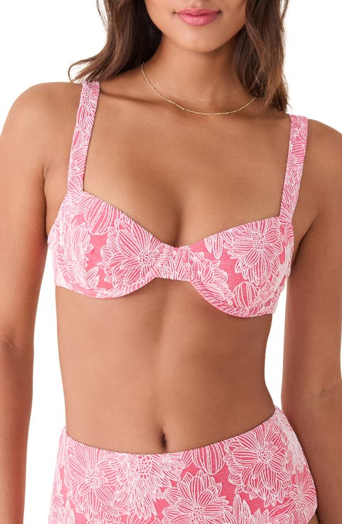 The Dorset Floral Jacquard Underwire Bikini Top