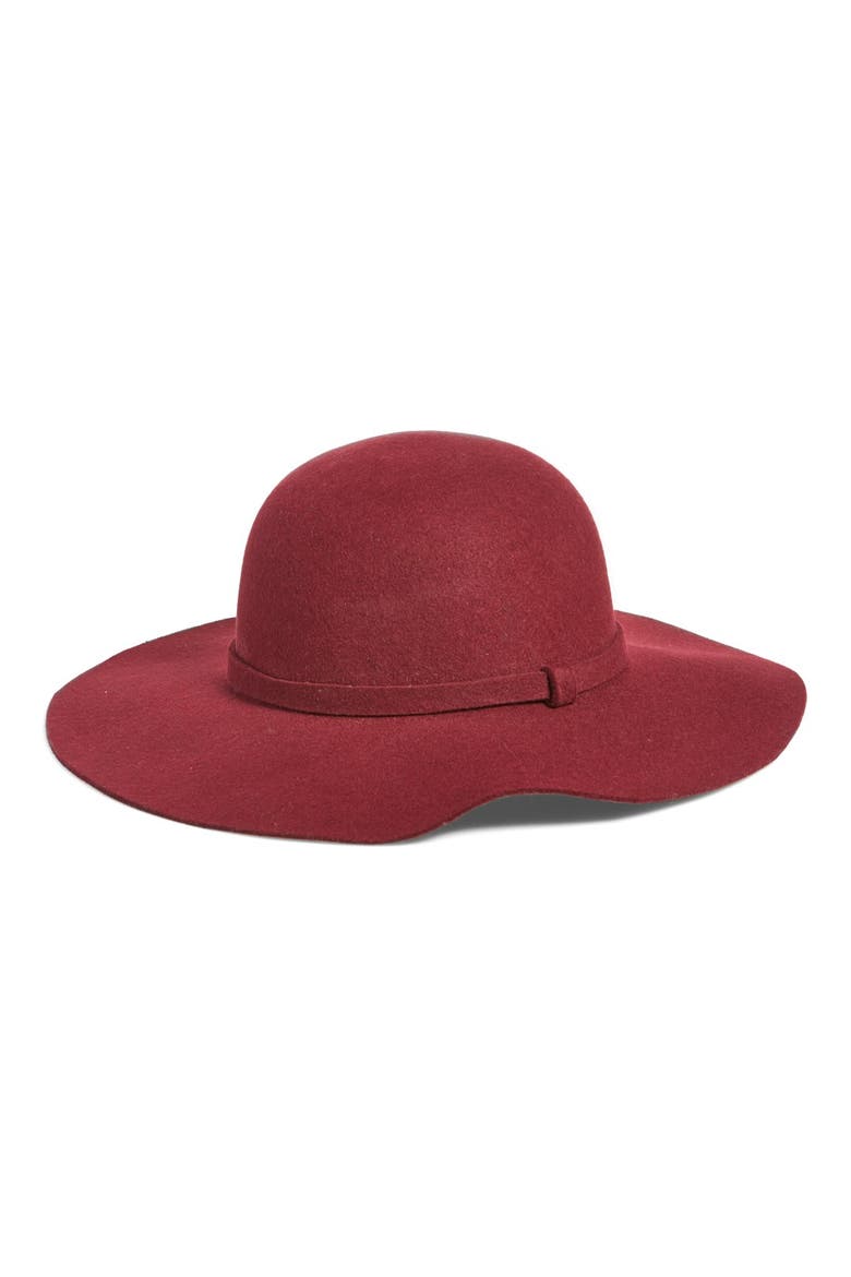 Floppy Wool Hat, Alternate, color, BURGUNDY