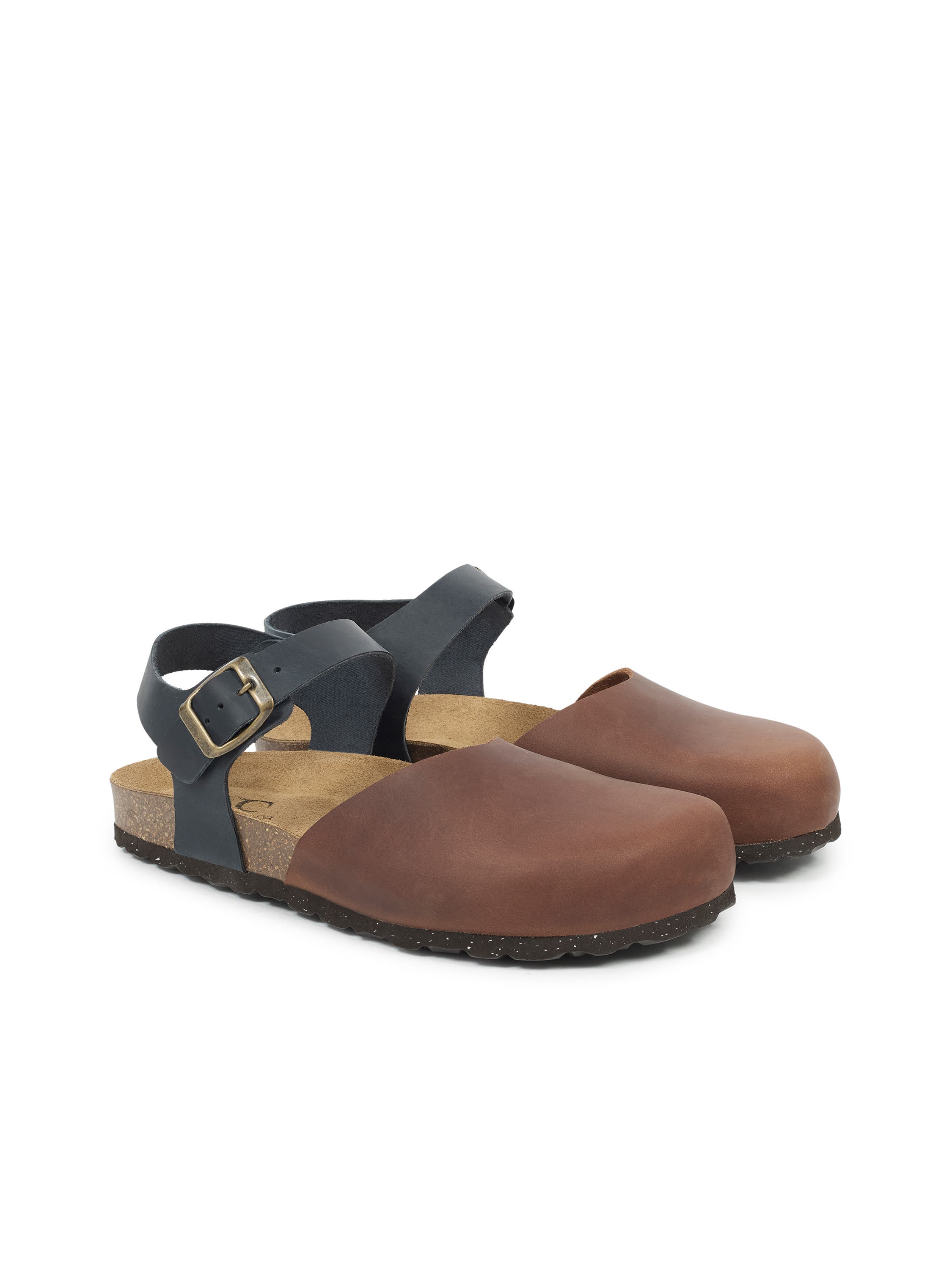Closed Toe Sandal, Alternate, color, COGNAC / NAVY