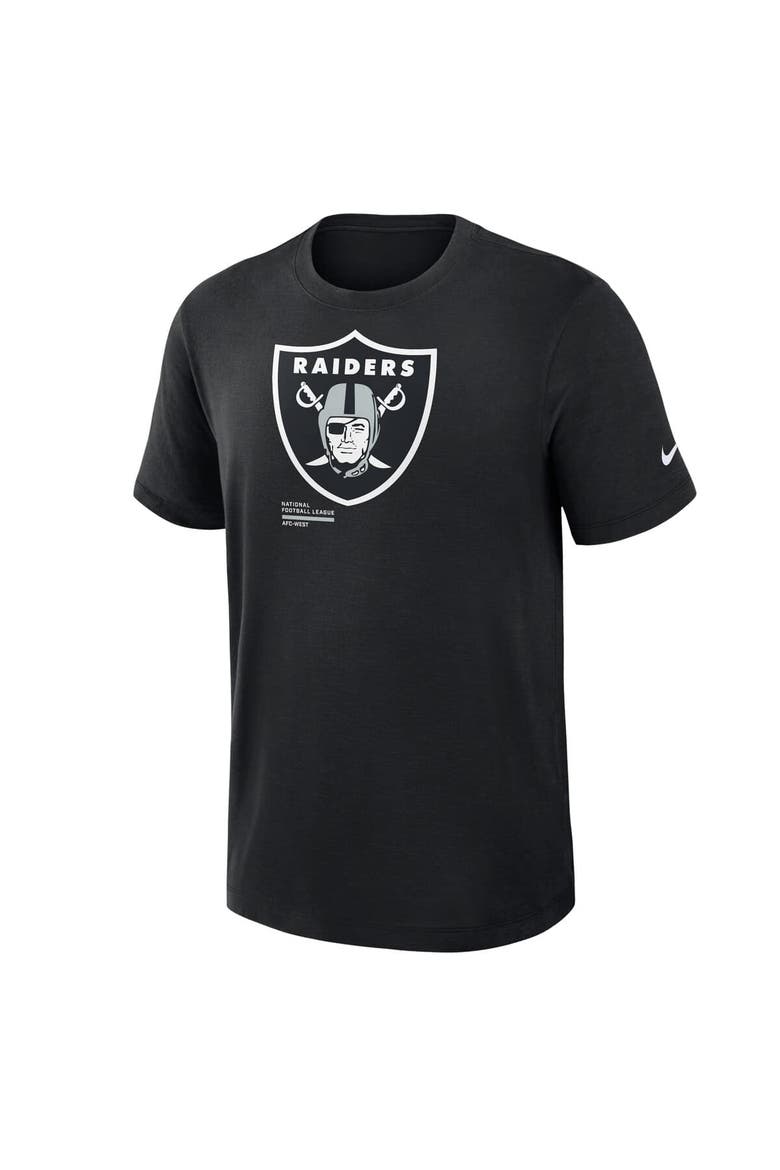 Men's Nike Black Las Vegas Raiders Left End Run Slub Performance T-Shirt, Alternate, color, Black