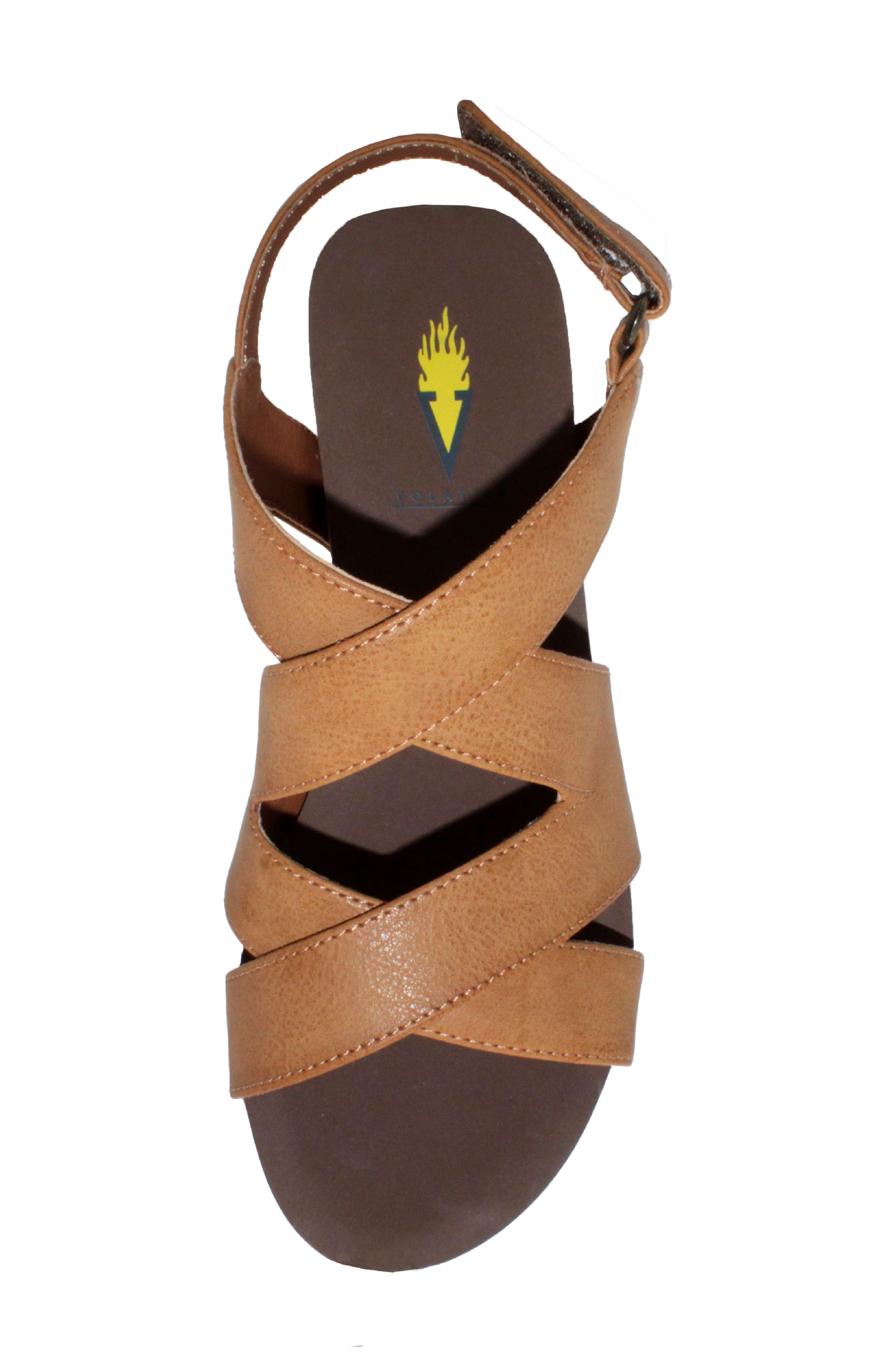 Tory Crisscross Wedge Sandal, Alternate, color, TAN