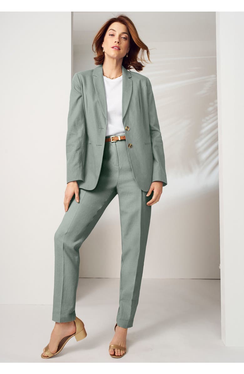 Jessica London Long Denim Jacket, Alternate, color, Grey Spruce