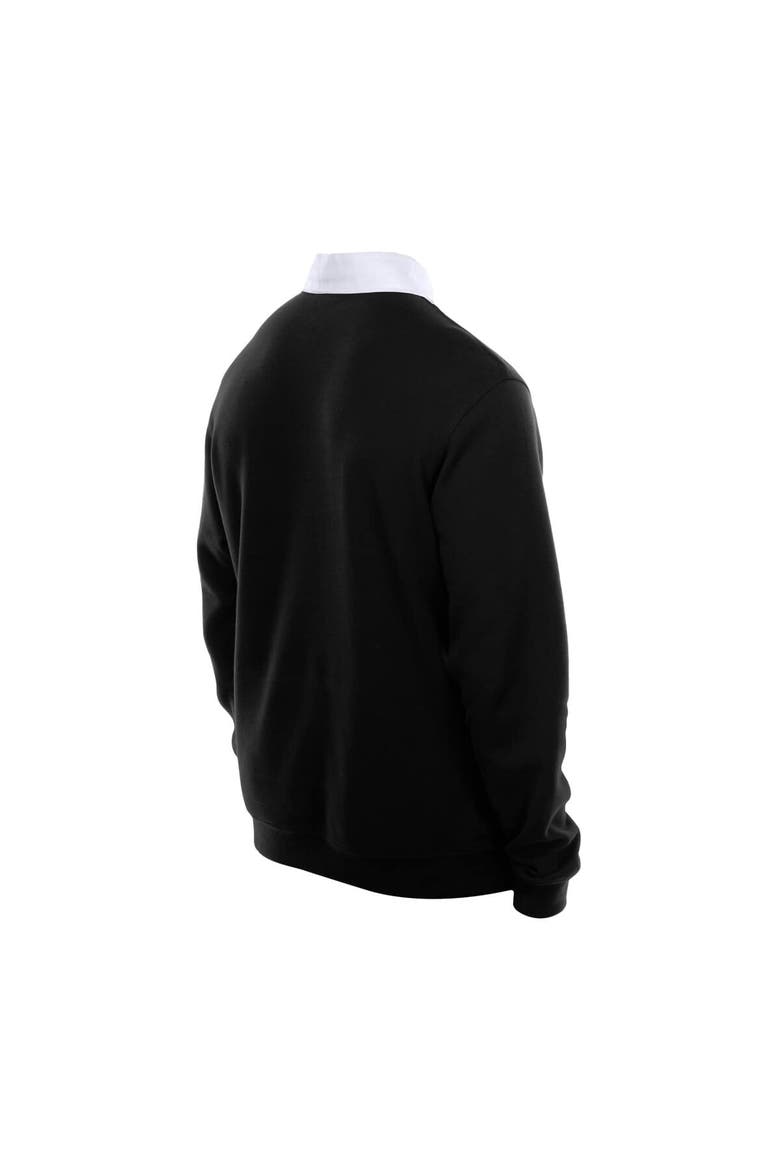 Men's New Era Black San Francisco Giants Throwback Prep Colorblock Rugby Polo, Alternate, color, Black