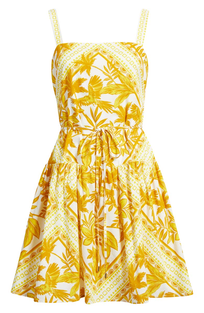 Julia Jordan Mixed Print Cotton Minidress, Main, color, Yellow Multi