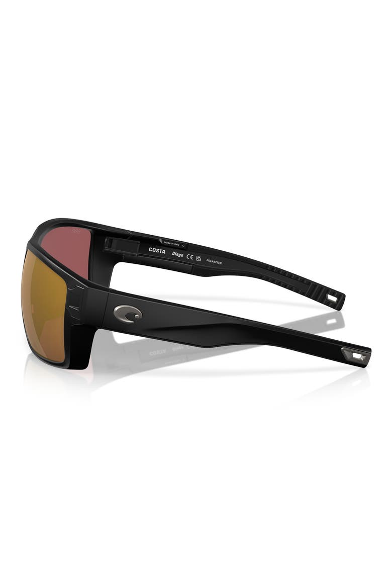62mm Square Sunglasses, Alternate, color, MATTE BLACK/ GOLD MIRROR