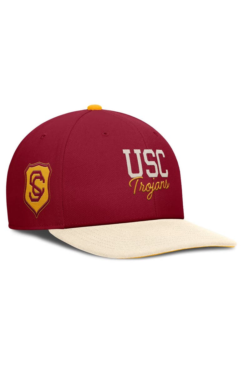Men's Nike Cardinal/Cream USC Trojans Pro Legacy Script Snapback Hat, Main, color, Cardinal