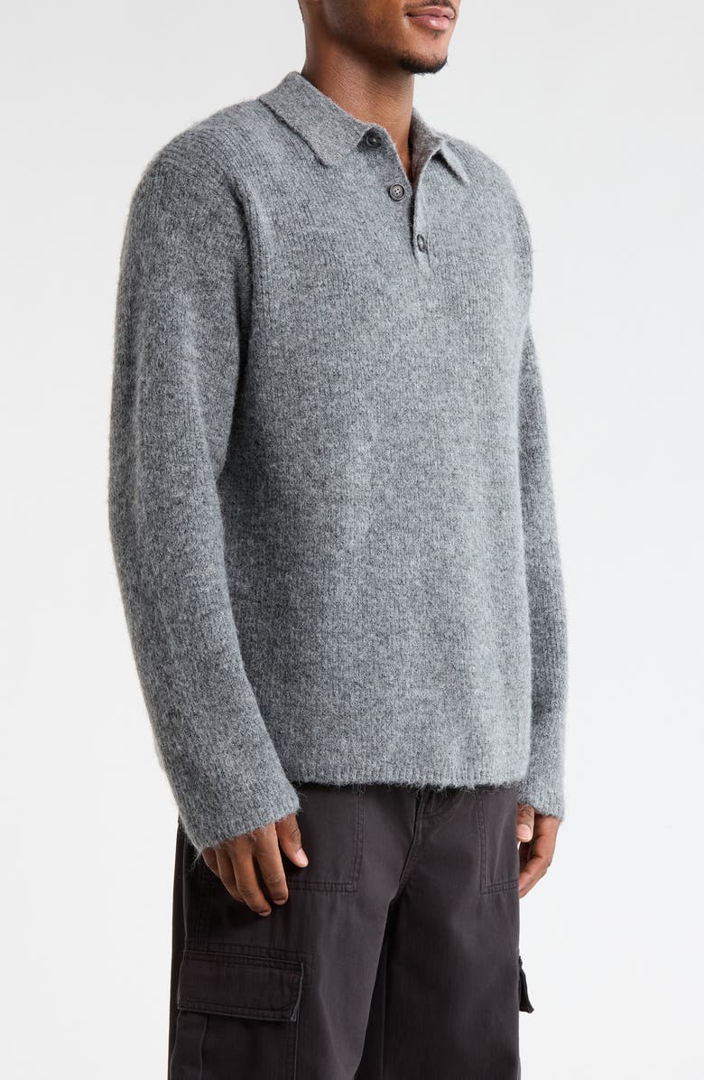 Topman Oversize Rib Polo Sweater, Alternate, color, Charcoal