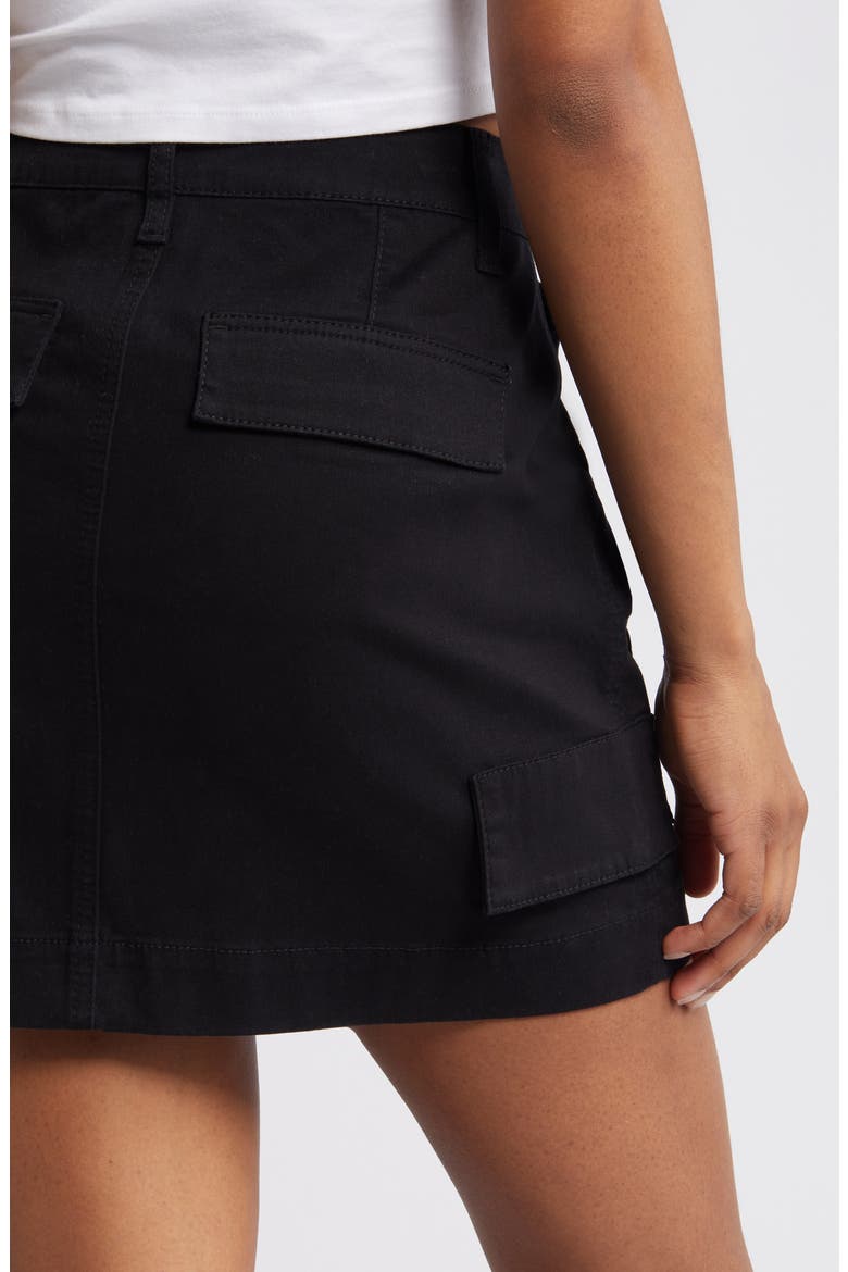 Denim Cargo Skirt, Alternate, color, BLACK