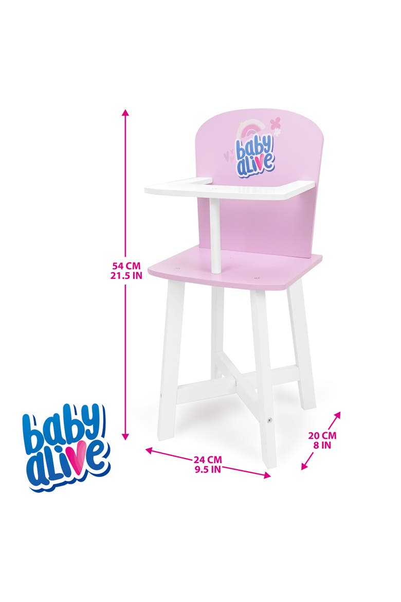 Baby Alive Wooden Doll High Chair, Alternate, color, Multicolored