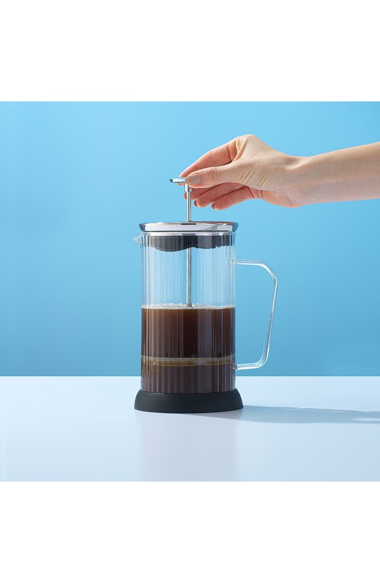 JoyJolt Fluted Glass French Press, Alternate, color, Clear