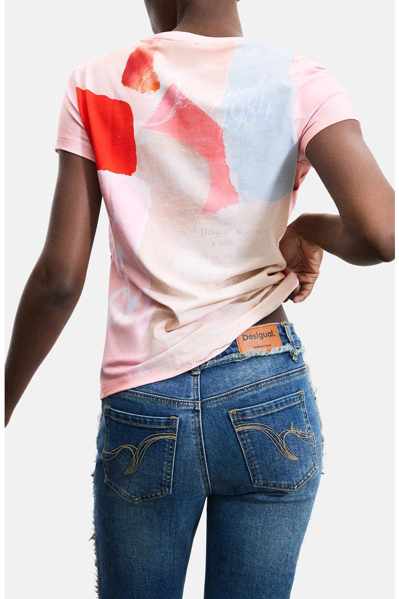 Stretch Cotton Graphic T-Shirt, Alternate, color, PINK