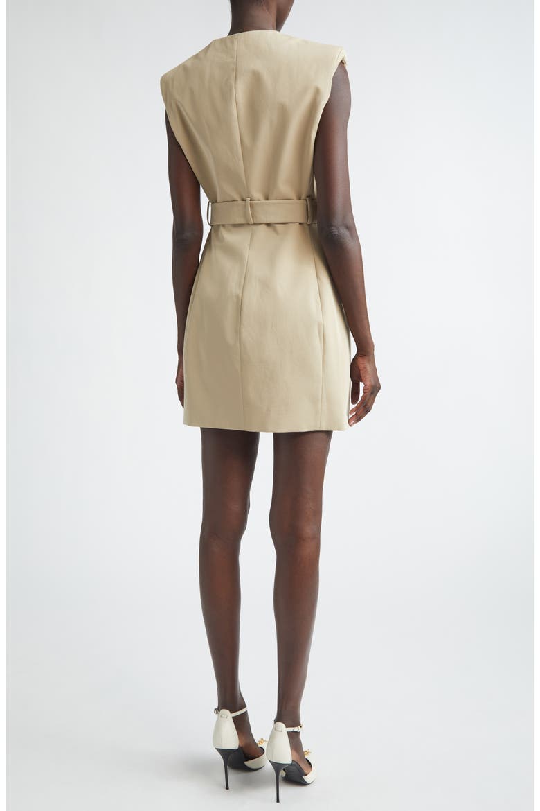 Belted Cotton Gabardine Wrap Minidress, Alternate, color, 0AN SAND