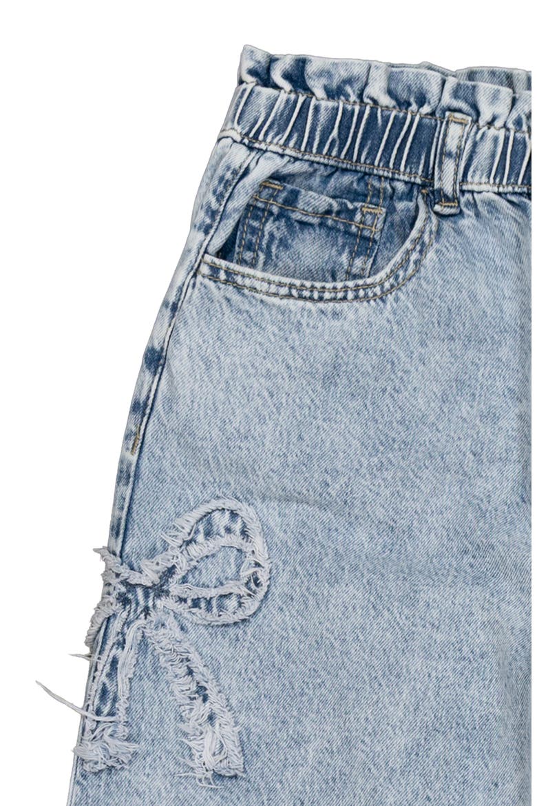 Kids' Raya Bow High Waist Balloon Jeans, Alternate, color, BLEACH WASH