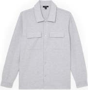 Reiss Maxwell Rib Jersey Snap-Up Shirt