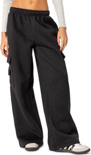 EDIKTED Wide Leg Cotton Cargo Sweatpants | Nordstrom