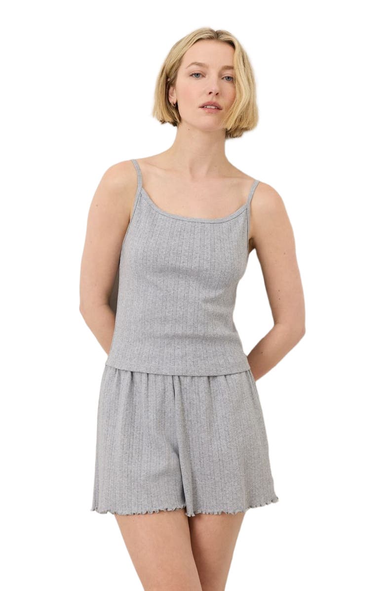 Pact Organic Cotton Pointelle Cami, Alternate, color, Heather Grey