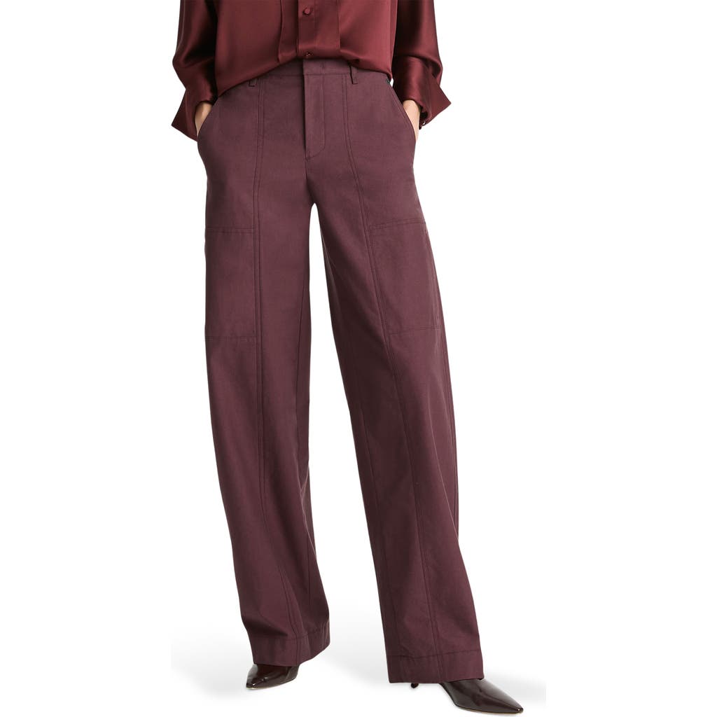 Vince Mid-rise Wool Utility Pants In Cherry Night