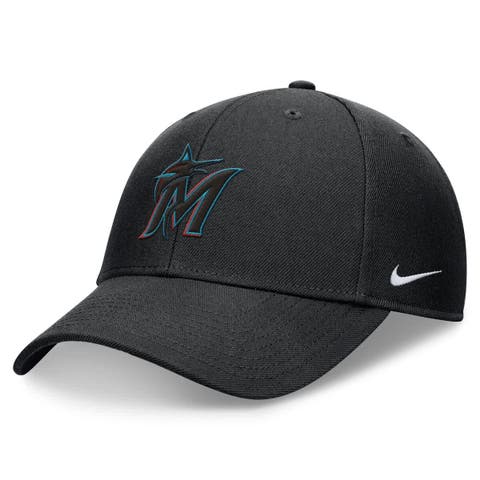 Men's Nike Black Miami Marlins Club Performance Adjustable Hat