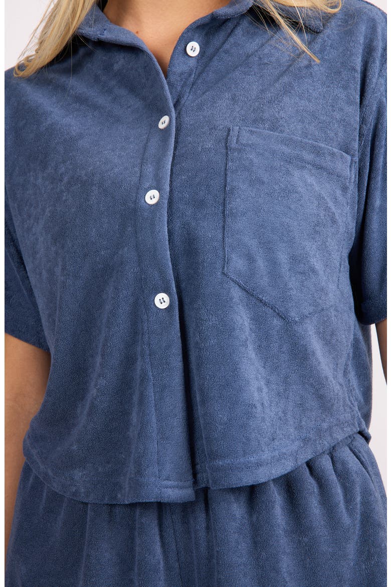 The Terry Button-Up Shirt, Alternate, color, NAVY
