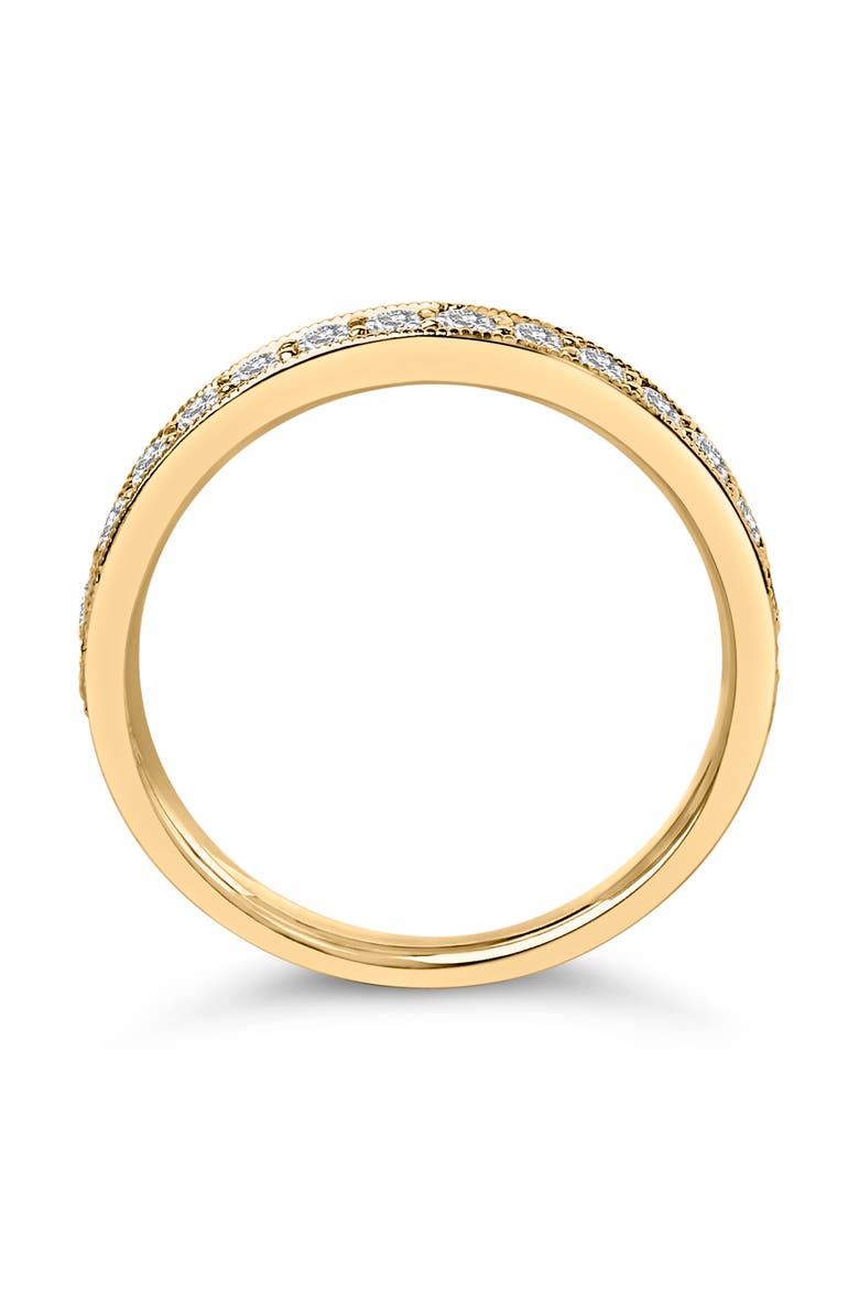 14K Gold 1/2 Cttw Round Diamond Milgrain Wedding Band, Alternate, color, Yellow