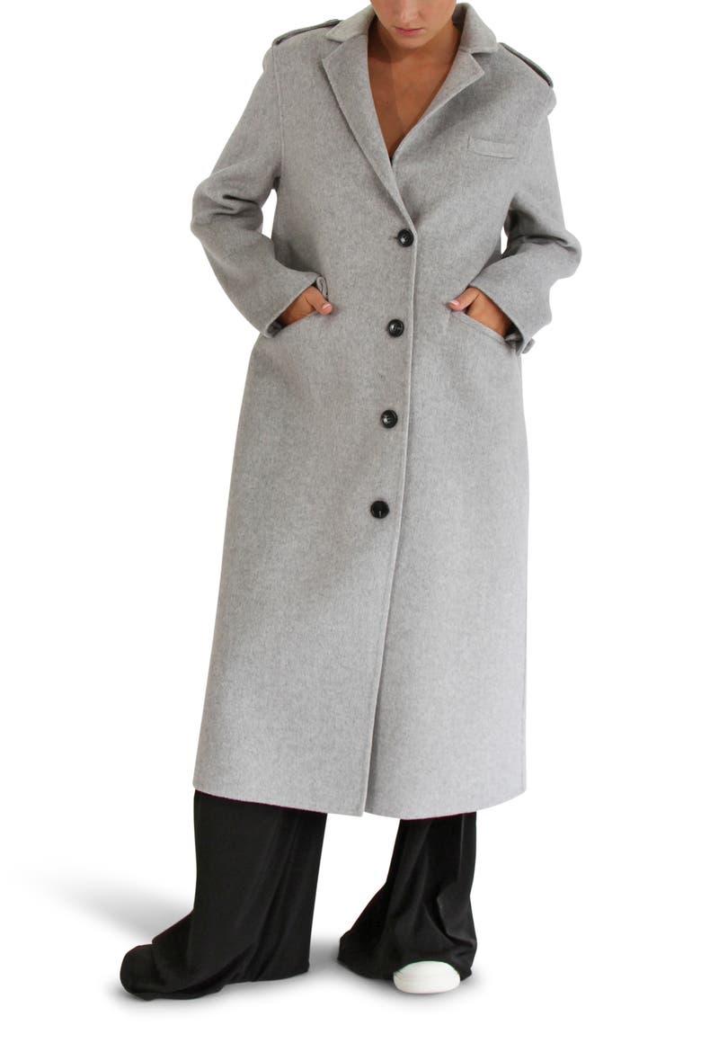 Tainted Love Longline Coat, Main, color, Grey Marle