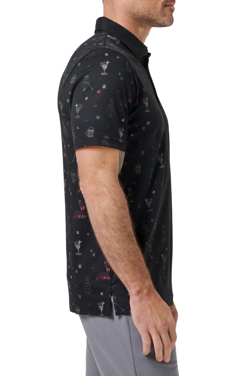 TravisMathew Holiday Magic Cotton Blend Polo, Alternate, color, Black