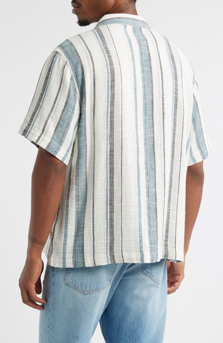 BDG Urban Outfitters Stripe Cotton Gauze Camp Shirt, Alternate, color, 