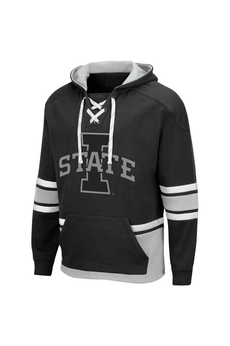 Men's Colosseum Black Iowa State Cyclones Lace Up 3.0 Pullover Hoodie, Alternate, color, Black
