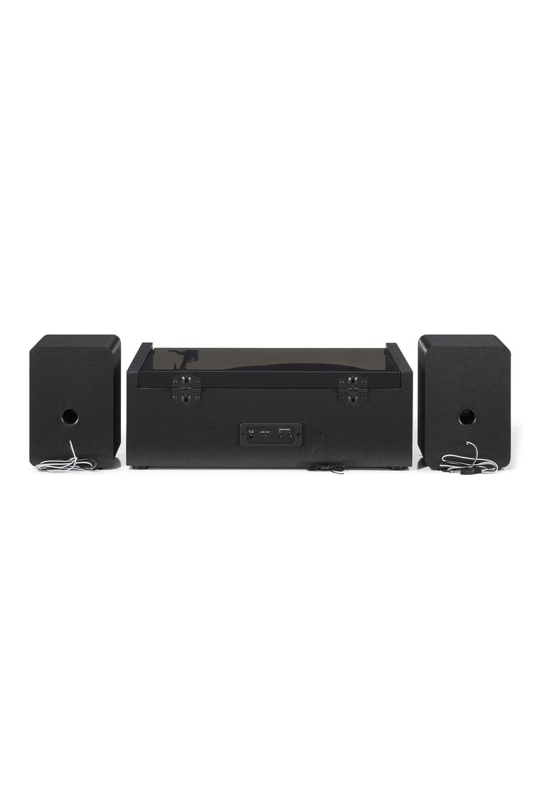 Coda Record Player with Speakers, Alternate, color, BLACK
