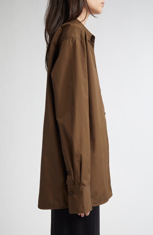 Totême Toteme Classic Cotton Button-up Shirt In Brown