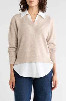 Layered Look V-Neck Sweater
