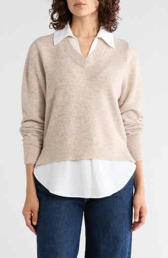 Layered Look V-Neck Sweater